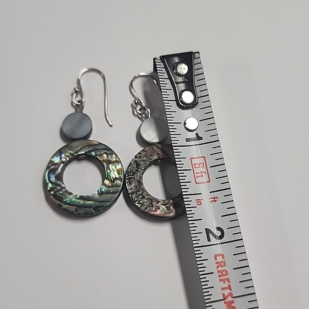 Abalone Shell Earrings Dangle - Picture 3 of 3